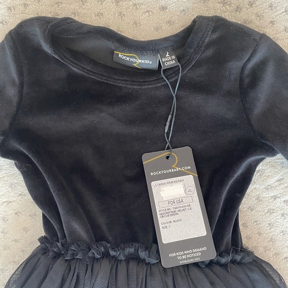 ROCK YOUR KID black velvet tutu dress 2T NEW w TAG - Picture 2 of 3